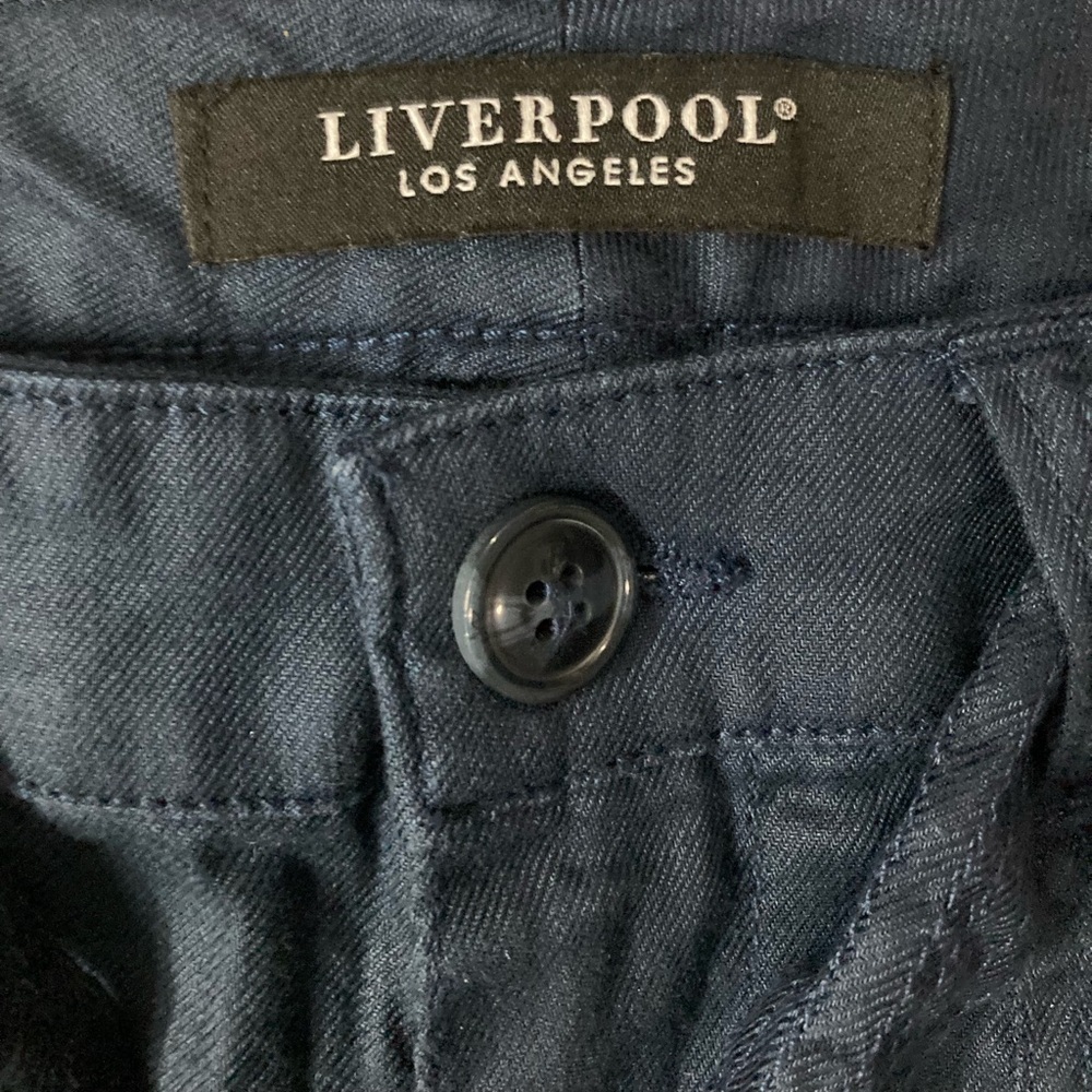 NWT Liverpool Women’s Size 2/26 Mood Indigo Dave Straight Leg Linen Capri Pants - Picture 2 of 9